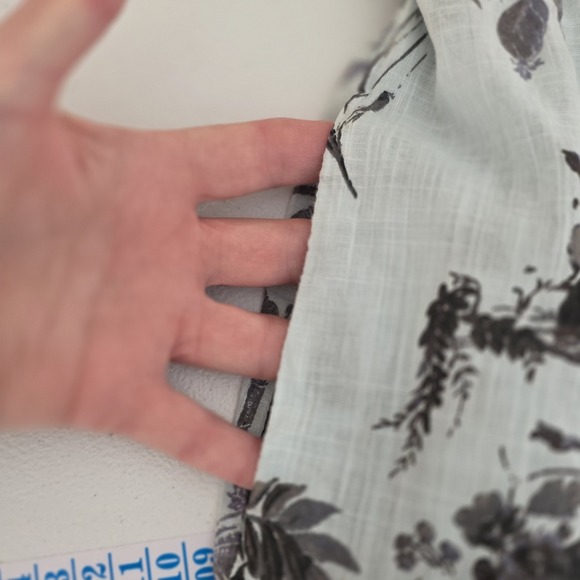 Anthropologie Floral Toile Button Down Mini Dress Blue Black Long Sleeve Size 10 - Picture 9 of 13